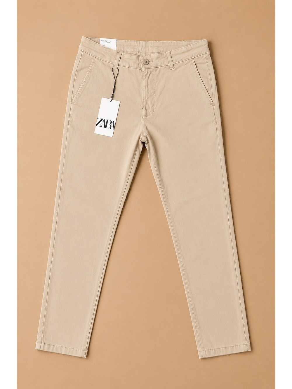 NWT Zara Men’s Size 31 Beige Skinny Fit Chino Pants Stretch Khaki Trousers